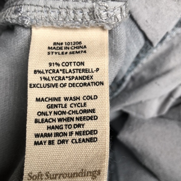 Soft Surroundings Ice Kissed Plus Size Straight Leg Jeans w/Gold Embellishment - Picture 8 of 8